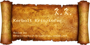 Kerbolt Krisztofer névjegykártya